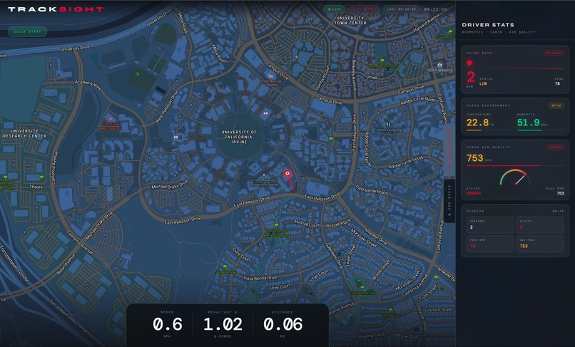 Track Site- submitted to IrvineHacks 2026 – screenshot 1