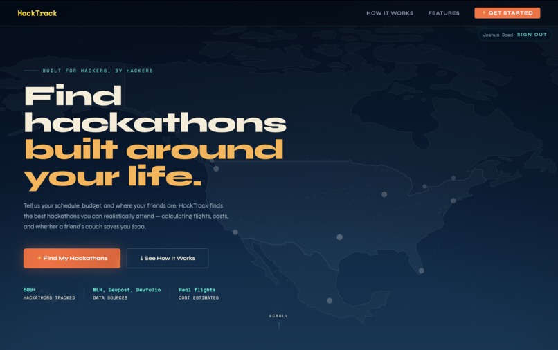 HackTrack – screenshot 1