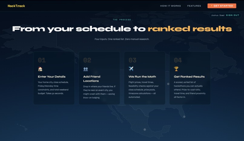 HackTrack – screenshot 2