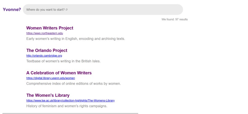 Yvonne Search - Research Portal – screenshot 2