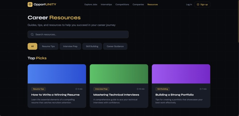OpportUNITY — Student Job Board Platform – screenshot 1