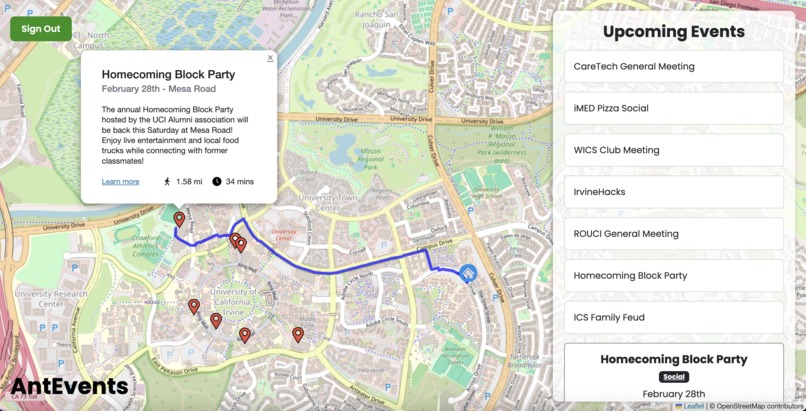 AntEvents – screenshot 1