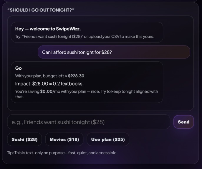 SwipeWizzz - Your Campus, Your Budget, Your Future. – screenshot 3