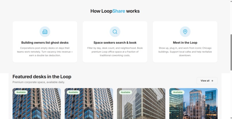 LoopShare — Revitalizing Chicago's Loop, One Desk at a Time – screenshot 2