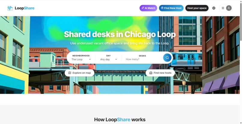 LoopShare — Revitalizing Chicago's Loop, One Desk at a Time – screenshot 1