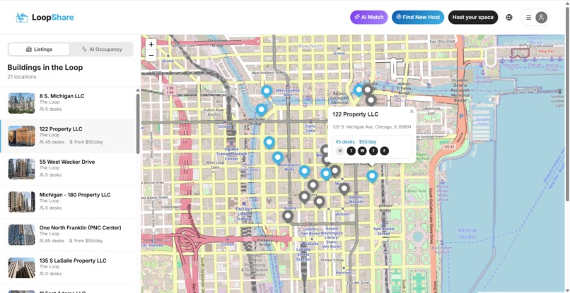 LoopShare — Revitalizing Chicago's Loop, One Desk at a Time – screenshot 4