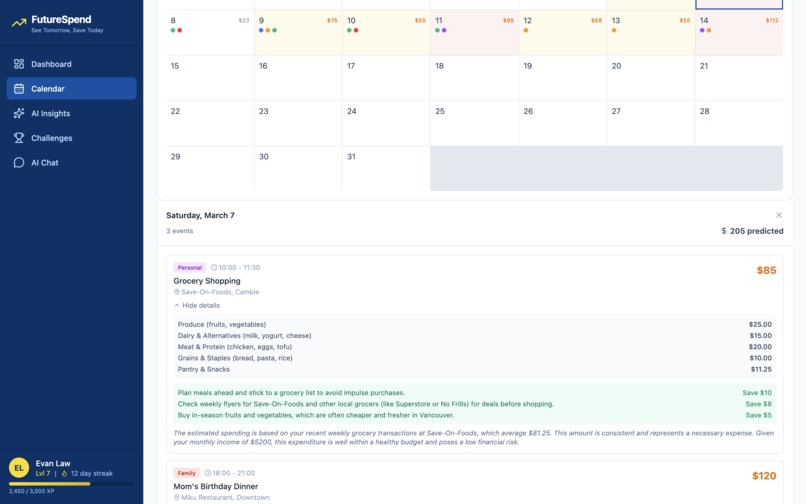 FutureSpend – screenshot 2