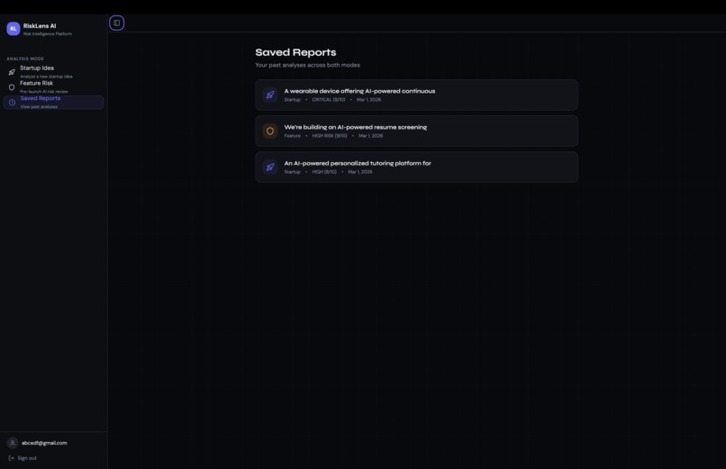 RiskLens AI – screenshot 1