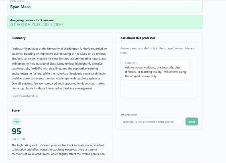 ProfInsights – screenshot 2