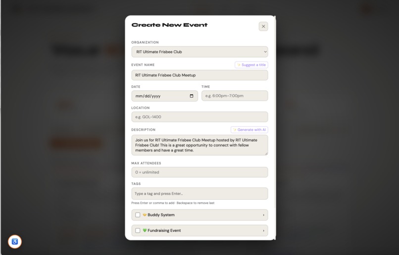 BuddyUp @ RIT – screenshot 8