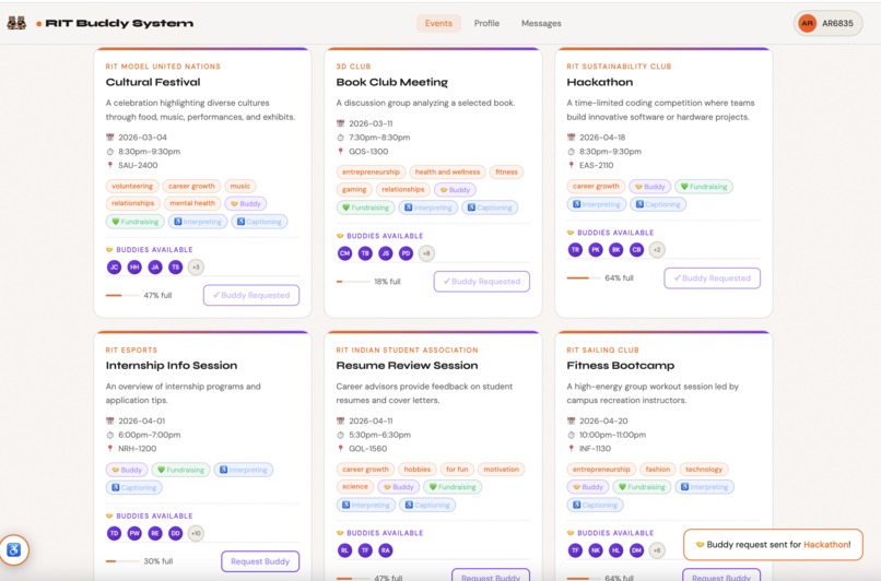 BuddyUp @ RIT – screenshot 5