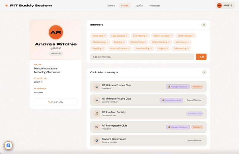 BuddyUp @ RIT – screenshot 10