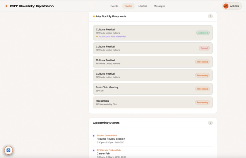 BuddyUp @ RIT – screenshot 12