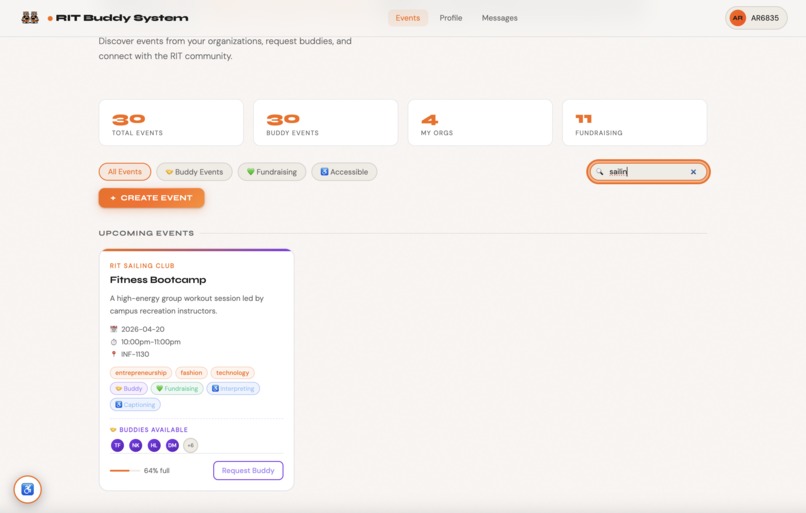 BuddyUp @ RIT – screenshot 6
