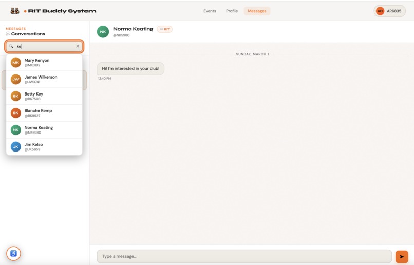 BuddyUp @ RIT – screenshot 14