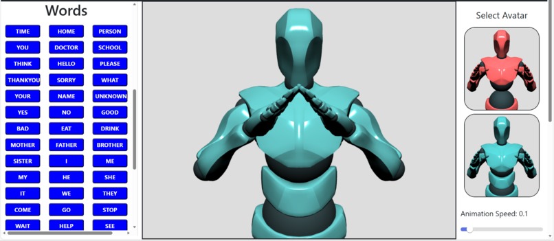 3D Avatar-Based Sign Language Learning and Conversion System – screenshot 1