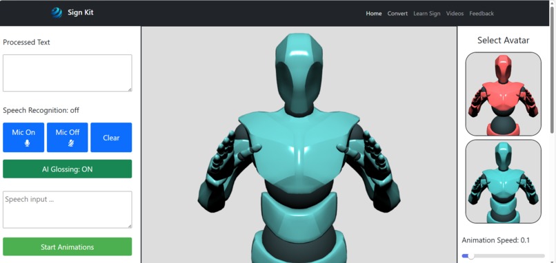 3D Avatar-Based Sign Language Learning and Conversion System – screenshot 2