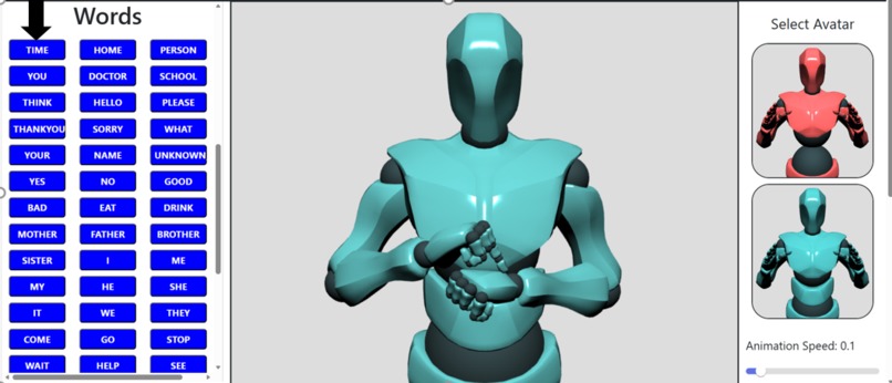 3D Avatar-Based Sign Language Learning and Conversion System – screenshot 3