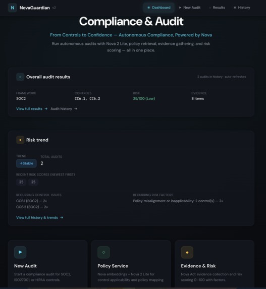 NovaGuardian – Autonomous Compliance Agent Fleet – screenshot 2