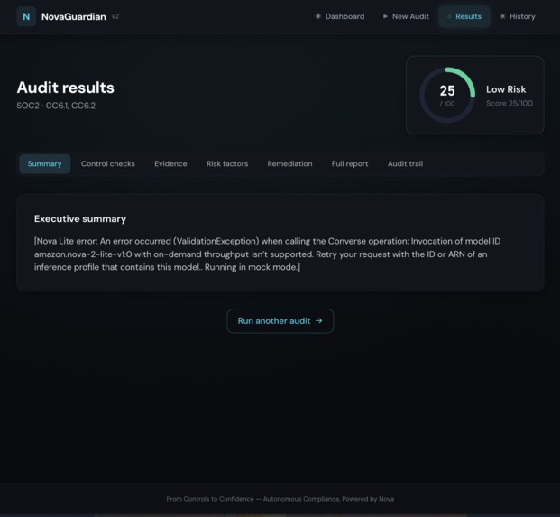 NovaGuardian – Autonomous Compliance Agent Fleet – screenshot 9