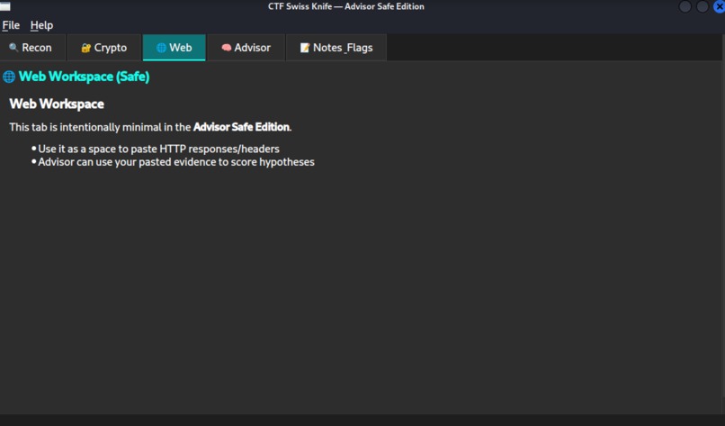 ctf_swiss_knife_advisor_safe – screenshot 1