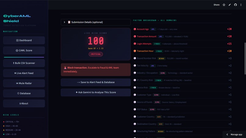 CyberAML Shield by Team AS2 – screenshot 3