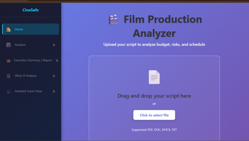 CineSafe AI - Film Production Safety & Budgeting System – screenshot 1