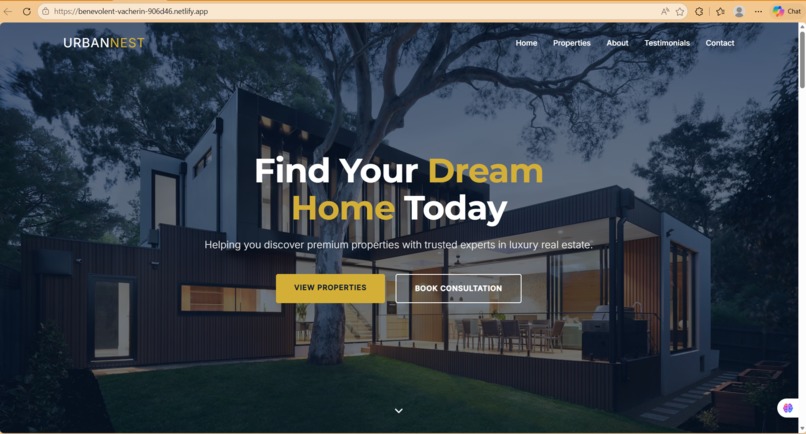 UrbanNest Realty – Modern Real Estate Web Platform – screenshot 1