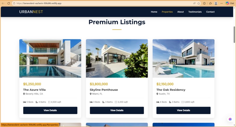 UrbanNest Realty – Modern Real Estate Web Platform – screenshot 2
