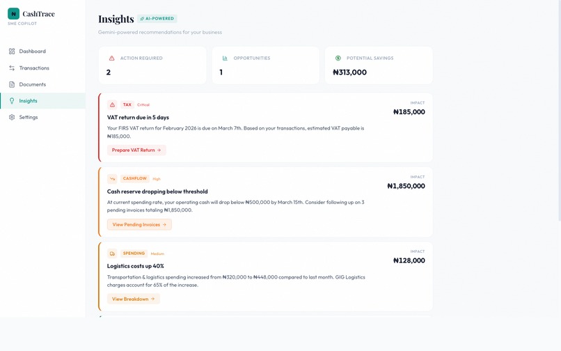 CashTrace - AI Cashflow Copilot for Nigerian SMEs – screenshot 5