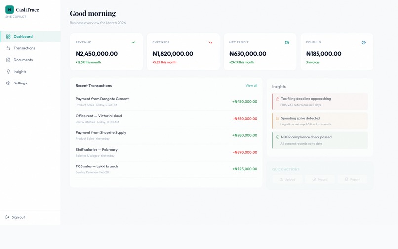 CashTrace - AI Cashflow Copilot for Nigerian SMEs – screenshot 3