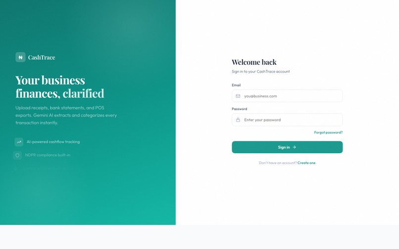 CashTrace - AI Cashflow Copilot for Nigerian SMEs – screenshot 1