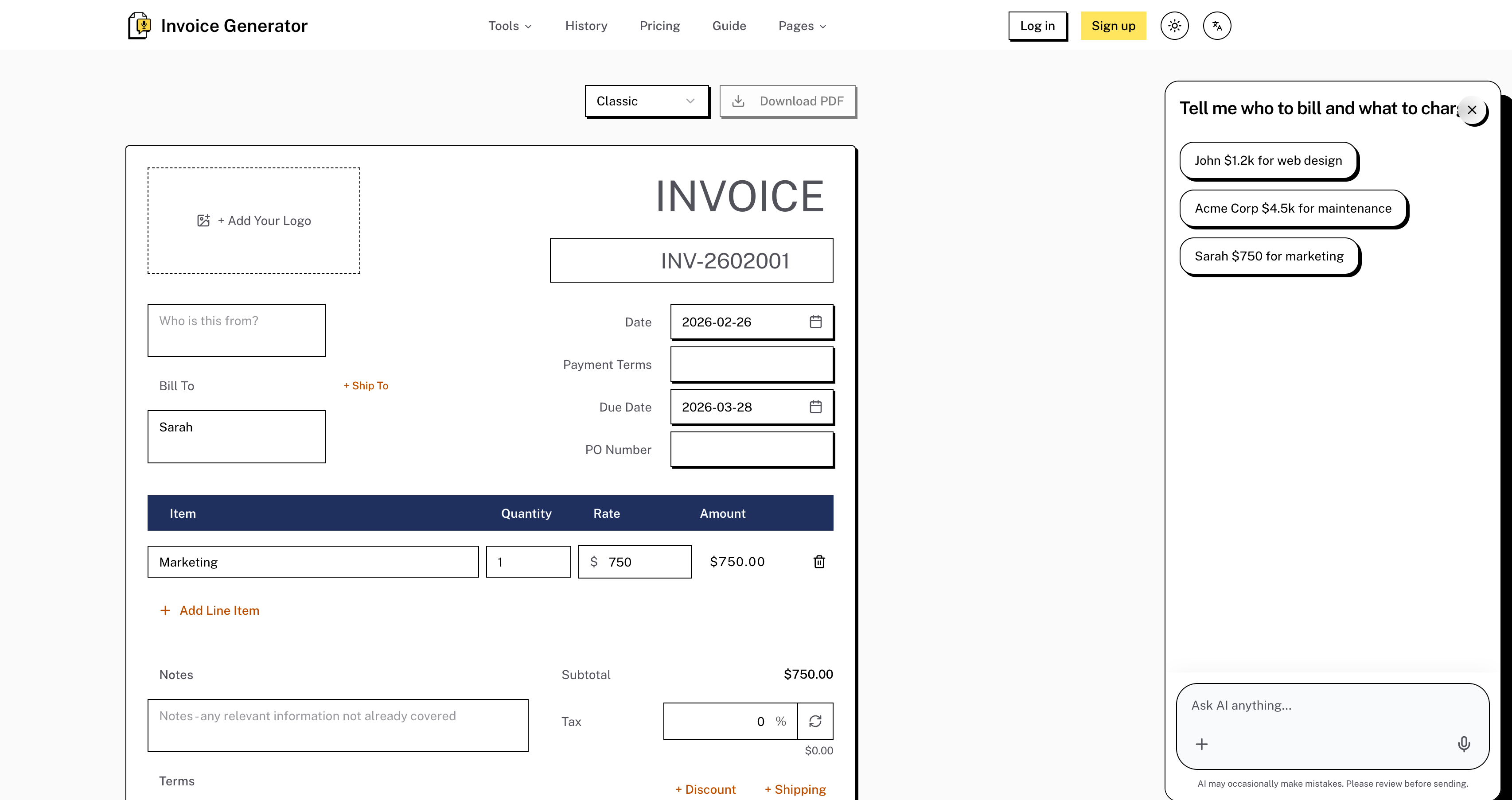 Free Invoice Generator | Devpost