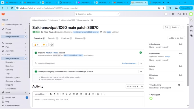 AI Flow Guardian – Automated MR Validation with GitLab Duo – screenshot 2