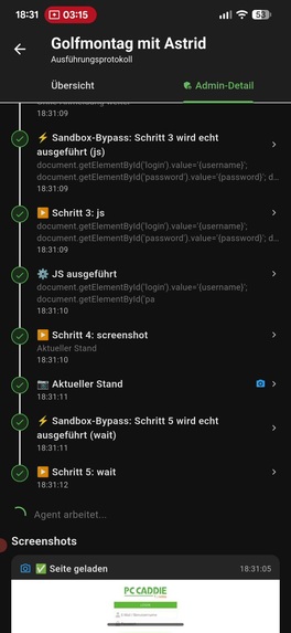 GolfStatus Browser Agent – screenshot 1