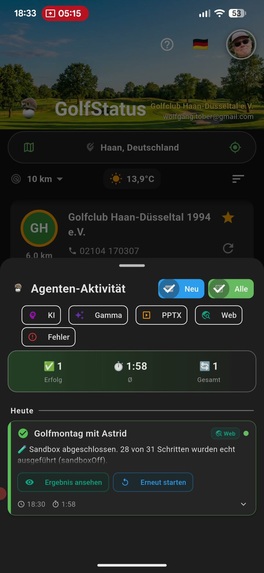 GolfStatus Browser Agent – screenshot 2