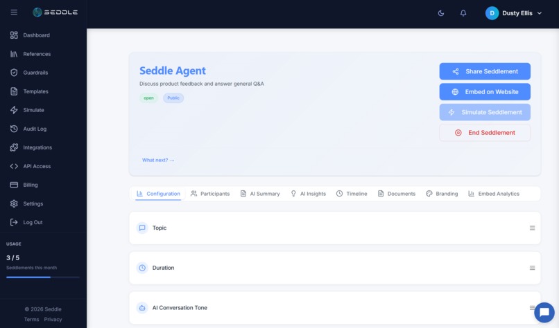 Seddle - AI Agents for Audience Engagement – screenshot 3
