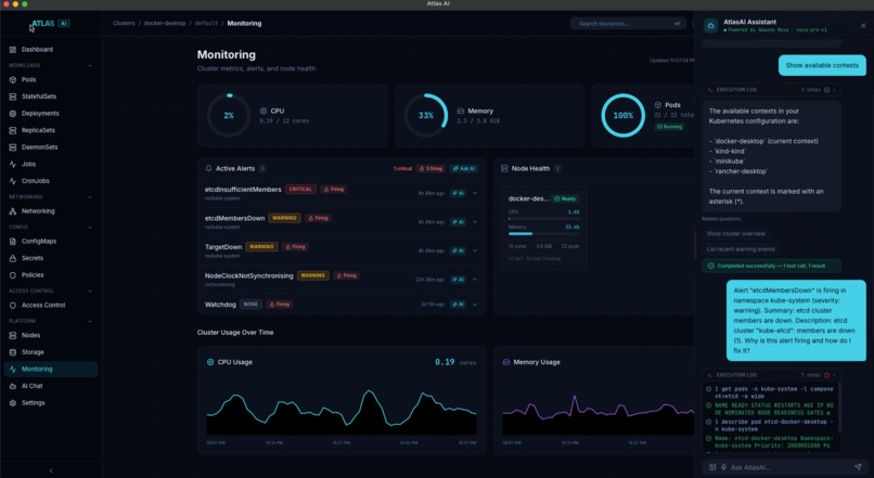 Atlas AI - K8s management platform - Powered by Amazon Nova – screenshot 4