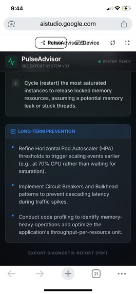 PulseAdvisor-AI SRE Decision Assistant – screenshot 4