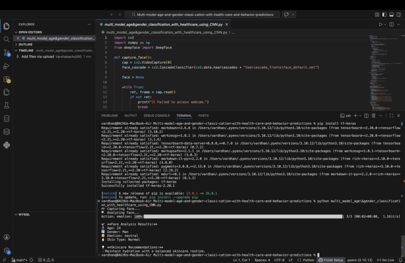MultiModel Age and gender classification with healthcare  – screenshot 1