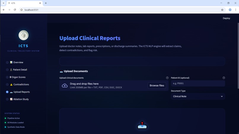 ICTS: Intelligent Clinical Trajectory System – screenshot 1