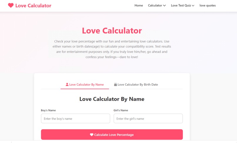 Love Calculator – screenshot 1