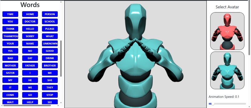 3D Avatar-Based Sign Language Learning and Conversion System – screenshot 1