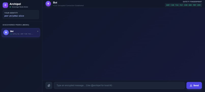 Archipel Protocol - Decentralized P2P Communication – screenshot 1