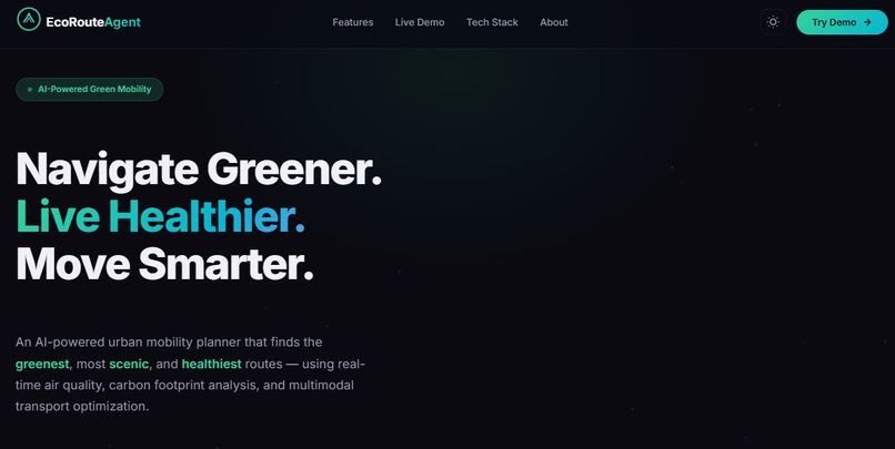 EcoRouteAgent - AI-powered green mobility planner – screenshot 2