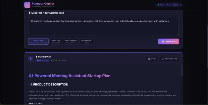 Founder-Copilot – screenshot 1