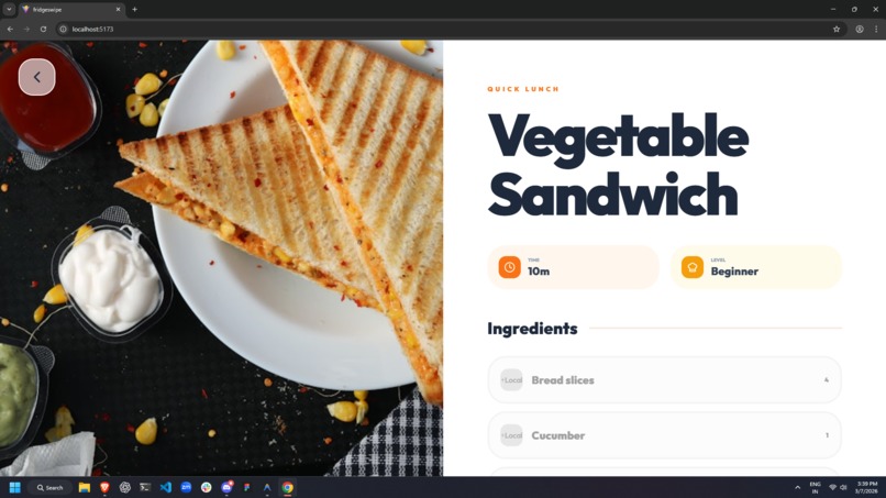FridgeSwipe — Tinder for Your Fridge – screenshot 2