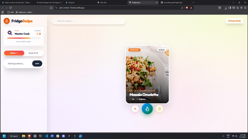 FridgeSwipe — Tinder for Your Fridge – screenshot 4