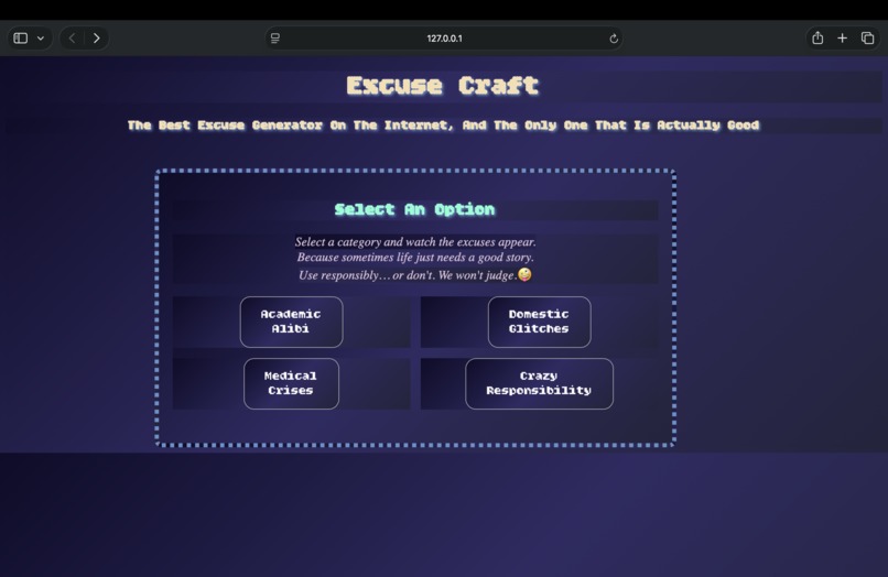 Excuse Craft – screenshot 1