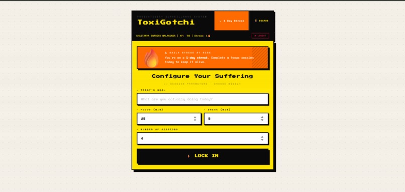 TOXIGOTCHI — Focus or Else – screenshot 2